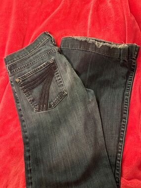 7 For All Mankind Dojo in Dark Indigo with Frayed Hem